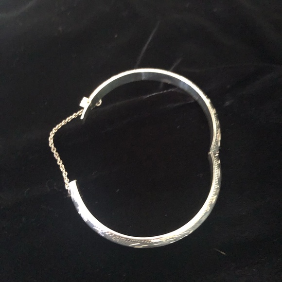 Silver Hinged Cuff Bracelet, 925 Thai Silver - Picture 8 of 9